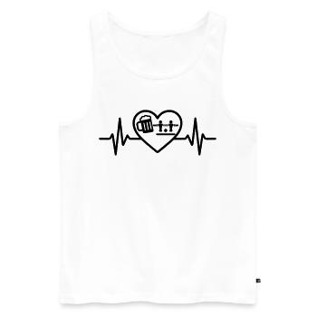 Heart Beer Foosball Humor - Men's Premium Organic Tank Top - white - Front - Michal (187cm)
