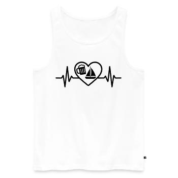 Herz Bier Segeln Humor - Männer Premium Bio Tank Top - Weiß - Vorne - Michal (187cm)
