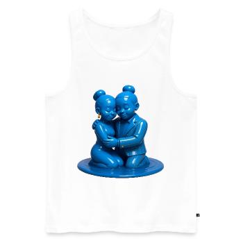 LIEBENDE #2 – Frieden & Liebe - Männer Premium Bio Tank Top - Weiß - Vorne - Michal (187cm)