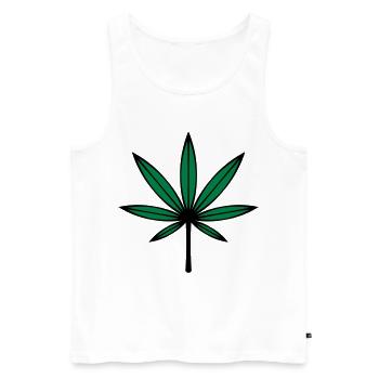Cannabis / Marihuana / Hanfblatt (2C) - Männer Premium Bio Tank Top - Weiß - Vorne - AI Model Male 178 light (178cm)