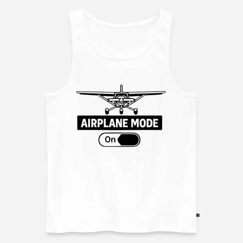 Flugmodus An Airplane Mode On Pilot - Männer Premium Bio Tank Top - Weiß