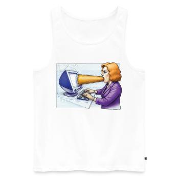 COMPUTER ADDICT WOMAN - geek & scifi - Débardeur bio Premium Homme - blanc - Devant - AI Model Male 178 light (178cm)