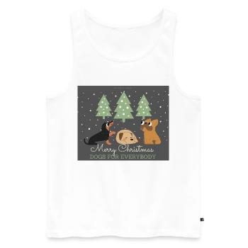 Joyeux Chiens de Noël pour tous - Débardeur bio Premium Homme - blanc - Devant - AI Model Male 178 light (178cm)