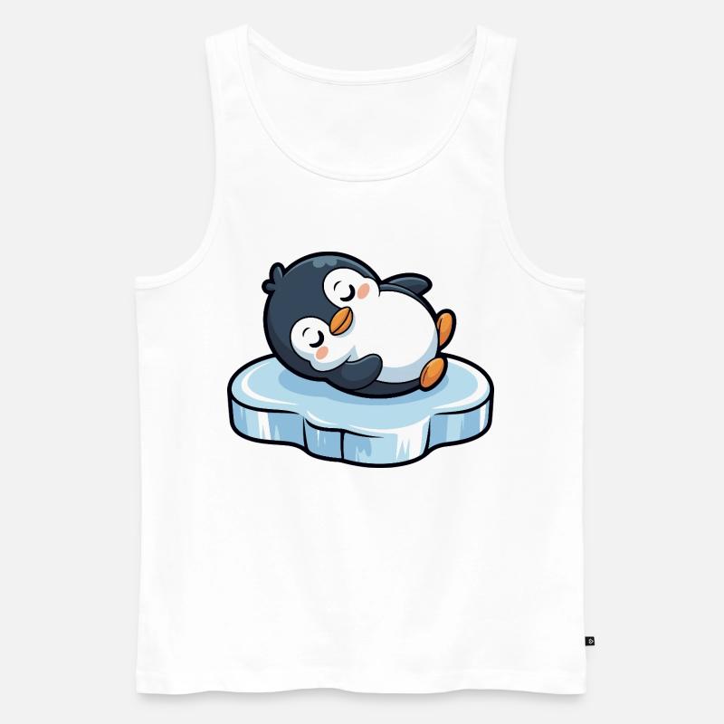 Schlafender Pinguin auf Eis - Männer Premium Bio Tank Top - Weiß