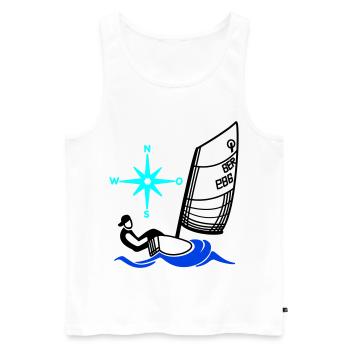 Optimist Opti Segelboot Segeln Kinder Regatta - Männer Premium Bio Tank Top - Weiß - Vorne - AI Model Male 178 light (178cm)