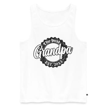 The Best Grandpa since 2013 - Männer Premium Bio Tank Top - Weiß - Vorne - AI Model Male 178 light (178cm)