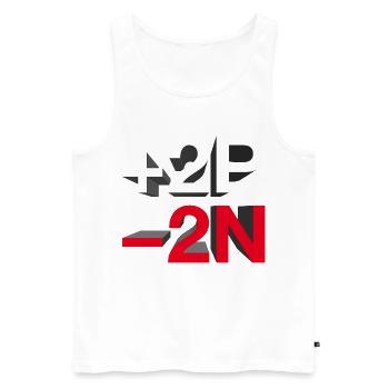 +2P -2N / +peace -hate - let's talk - Men's Premium Organic Tank Top - white - Front - AI Model Male 178 light (178cm)