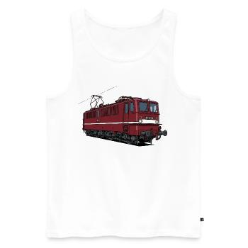Rote Eisenbahn-Lokomotive BR 211 - Männer Premium Bio Tank Top - Weiß - Vorne - AI Model Male 178 light (178cm)