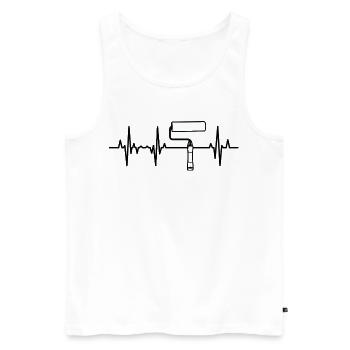 Farbroller Herzlinie - Männer Premium Bio Tank Top - Weiß - Vorne - AI Model Male 178 light (178cm)