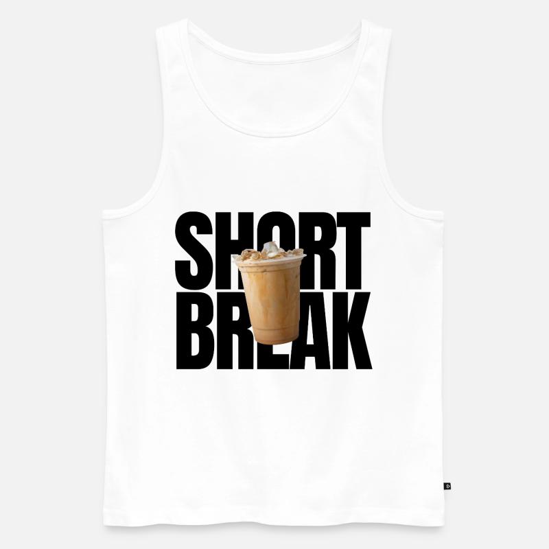 Short Break - Men's Premium Organic Tank Top - white