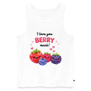 Love you Berry much! Sweet berry friends children - Men's Premium Organic Tank Top - white - Front - AI Model Male 178 light (178cm)