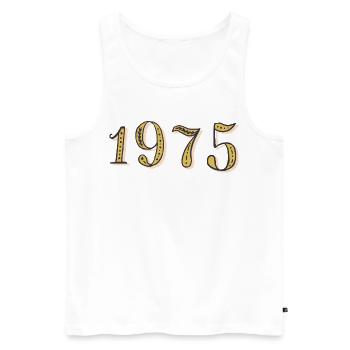 Cadeau d’anniversaire 1975 Vintage 1975  - Débardeur bio Premium Homme - blanc - Devant - Michal (187cm)