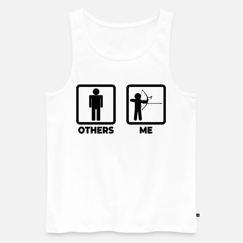 Lustiger Bogensportler - Männer Premium Bio Tank Top - Weiß