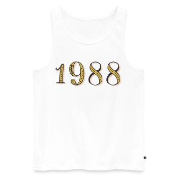 Cadeau d’anniversaire 1988 Vintage 1988  - Débardeur bio Premium Homme - blanc - Devant - Michal (187cm)