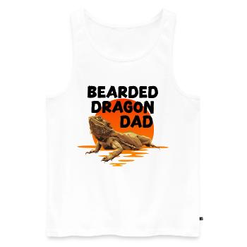 Papa Dragon Barbu - Débardeur bio Premium Homme - blanc - Devant - Michal (187cm)