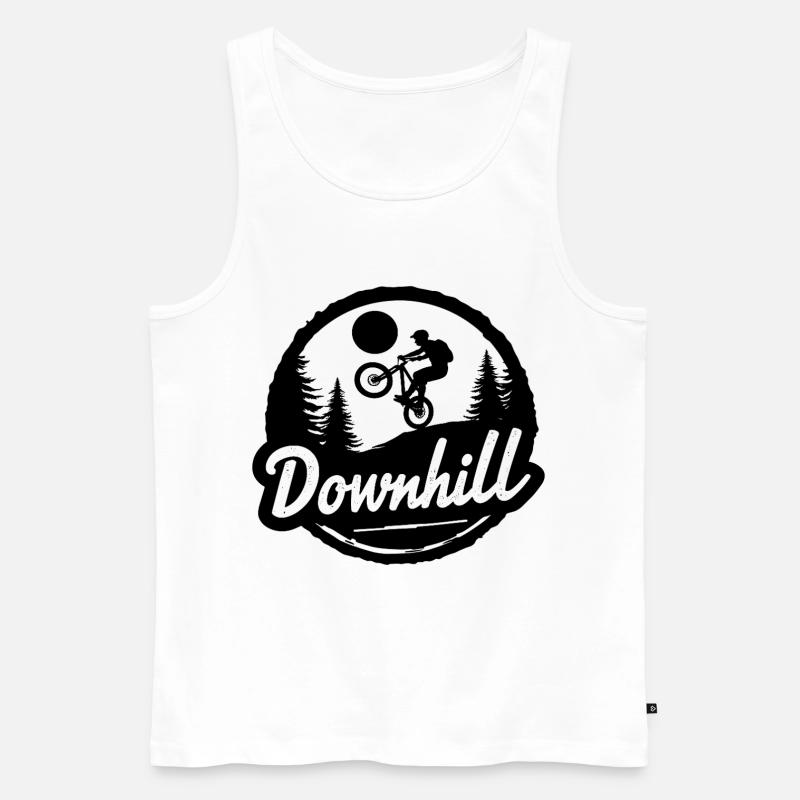 Downhill MTB Trail Logo - Männer Premium Bio Tank Top - Weiß