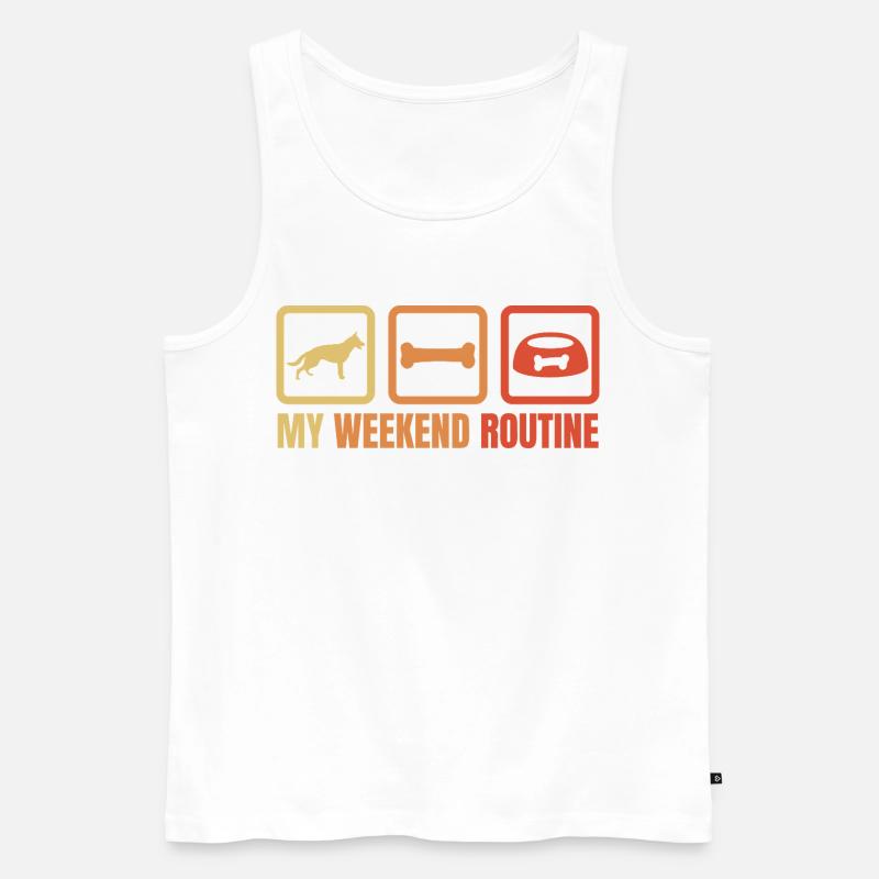 German Shepherd Weekend Routine - Men's Premium Organic Tank Top - white