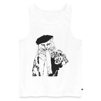HERR STEHLEN SIE IHR MÄDCHEN - Männer Premium Bio Tank Top - Weiß - Vorne - AI Model Male 178 light (178cm)