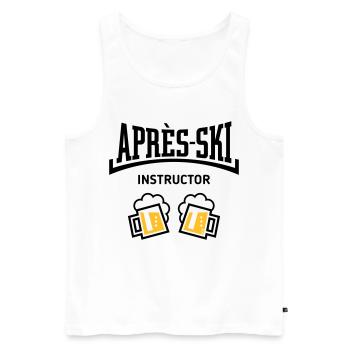Après-Ski Instructor (Bier Apres Ski Konkav POS3C) - Männer Premium Bio Tank Top - Weiß - Vorne - AI Model Male 178 light (178cm)