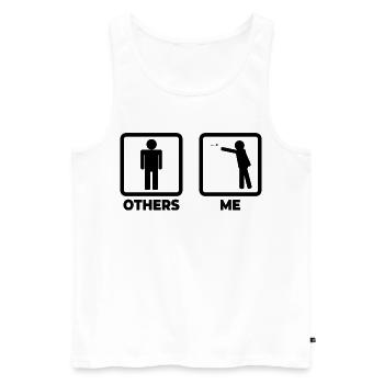 Ich als Dartspieler - Männer Premium Bio Tank Top - Weiß - Vorne - AI Model Male 178 light (178cm)