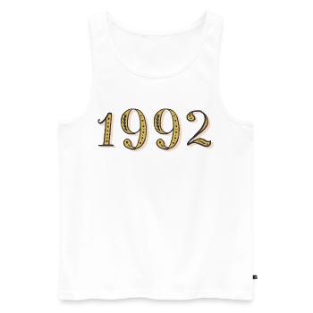 1992 Vintage 1992 Geburtstagsgeschenk - Männer Premium Bio Tank Top - Weiß - Vorne - Michal (187cm)