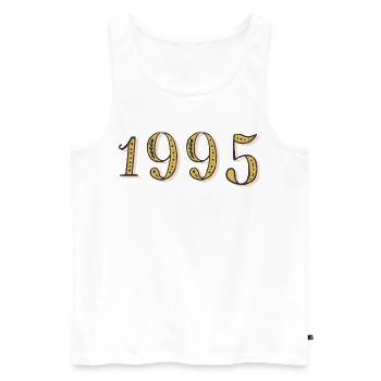 Cadeau d’anniversaire 1995 Vintage 1995  - Débardeur bio Premium Homme - blanc - Devant - Michal (187cm)