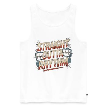 Cardiac Tech Straight Outta Rhythm Echo Tech - Men's Premium Organic Tank Top - white - Front - AI Model Male 178 light (178cm)