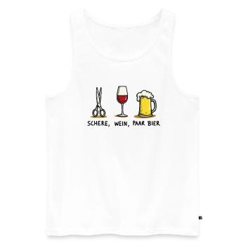 Schere Wein Paar Bier Lustiges Party Wortspiel - Männer Premium Bio Tank Top - Weiß - Vorne - AI Model Male 178 light (178cm)
