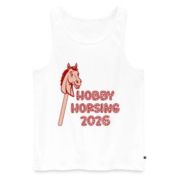 Hobby Horsing 2026 Pferde - Männer Premium Bio Tank Top - Weiß - Vorne - AI Model Male 178 light (178cm)