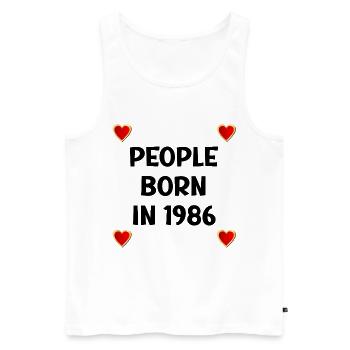 Geboren 1986 – Love Heart - Männer Premium Bio Tank Top - Weiß - Vorne - Michal (187cm)