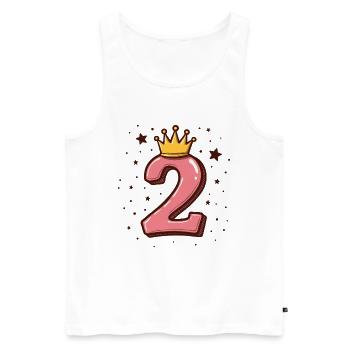 2. Geburtstag Kleine Prinzessin Krone - Männer Premium Bio Tank Top - Weiß - Vorne - Michal (187cm)