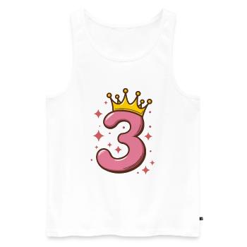 Dritte Geburtstag Krone Glitzer - Männer Premium Bio Tank Top - Weiß - Vorne - AI Model Male 178 light (178cm)