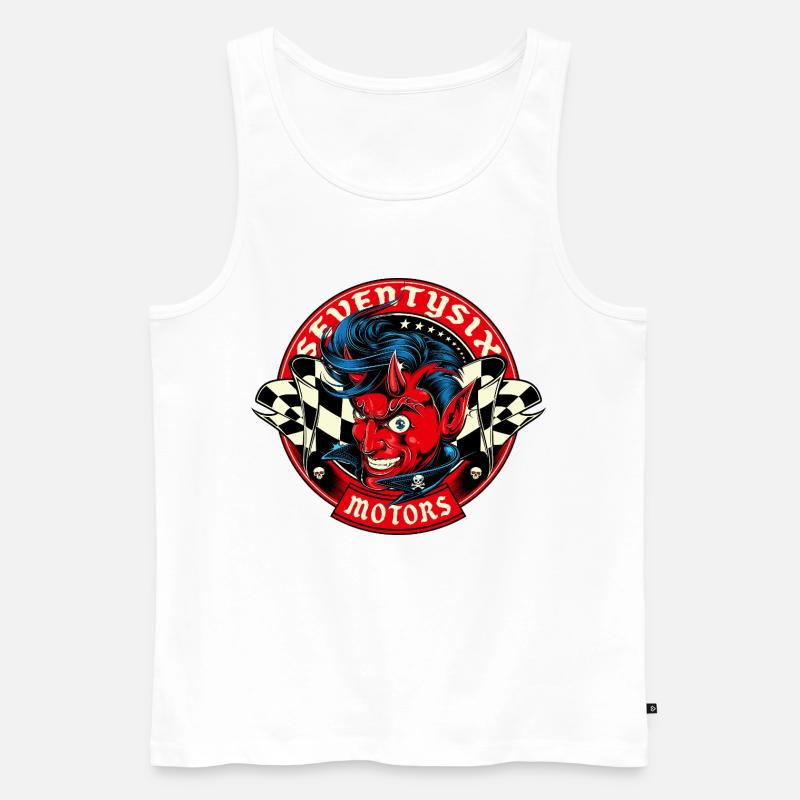 Lucky Devil - Männer Premium Bio Tank Top - Weiß