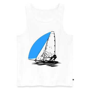 49er Sailing dinghy Sailboat Regatta Sailing Sailing Sports - Men's Premium Organic Tank Top - white - Front - AI Model Male 178 light (178cm)