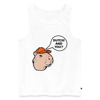 Niederländische Kapybara - Männer Premium Bio Tank Top - Weiß - Vorne - Michal (187cm)