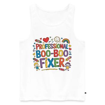 Pediatric Nurse Professional Boo-Boo Fixer Peds RN - Men's Premium Organic Tank Top - white - Front - AI Model Male 178 light (178cm)