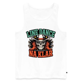 Line Dance Of course Skull Cowboy - Men's Premium Organic Tank Top - white - Front - AI Model Male 178 light (178cm)