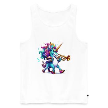 Unicorn Trumpet Color Spell - Men's Premium Organic Tank Top - white - Front - AI Model Male 178 light (178cm)