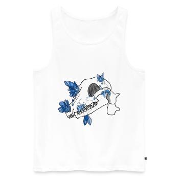 Kristallschädel - Canidae (von Leni Riosa) - Männer Premium Bio Tank Top - Weiß - Vorne - AI Model Male 178 light (178cm)