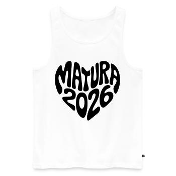 Matura 2026 Herz Form - Männer Premium Bio Tank Top - Weiß - Vorne - Michal (187cm)