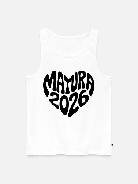 Matura 2026 Herz Form - Männer Premium Bio Tank Top - Weiß