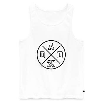 Dad 25 Baby Vater Vatertag Geschenk Papa 2025 - Männer Premium Bio Tank Top - Weiß - Vorne - AI Model Male 178 light (178cm)