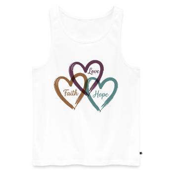 Love Faith Hope – Inspirational Heart Design - Débardeur bio Premium Homme - blanc - Devant - AI Model Male 178 light (178cm)