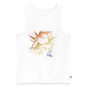 Breakdancer Zeichnung Vintage - Männer Premium Bio Tank Top - Weiß - Vorne - AI Model Male 178 light (178cm)