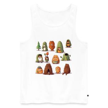 WaldYeti Cuddle Worlds - Men's Premium Organic Tank Top - white - Front - Michal (187cm)
