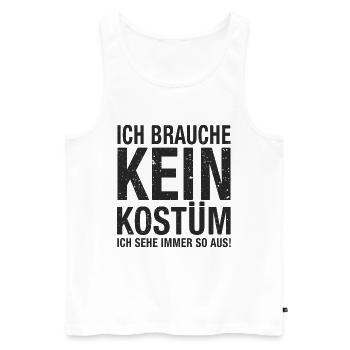 Karneval Fasching Fasnet Kostüm - Männer Premium Bio Tank Top - Weiß - Vorne - AI Model Male 178 light (178cm)