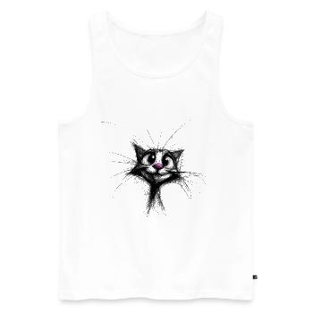 Süße Katzen im Skizzenlook - Männer Premium Bio Tank Top - Weiß - Vorne - AI Model Male 178 light (178cm)