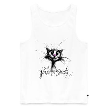 süße Katze – I feel purrrfect - Männer Premium Bio Tank Top - Weiß - Vorne - Michal (187cm)