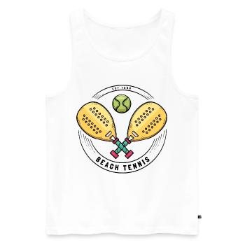 Ich kann kein Padel haben - Männer Premium Bio Tank Top - Weiß - Vorne - Michal (187cm)