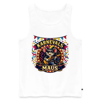 Karneval Maus Rock Köln Alaaf Geschenk - Männer Premium Bio Tank Top - Weiß - Vorne - AI Model Male 178 light (178cm)